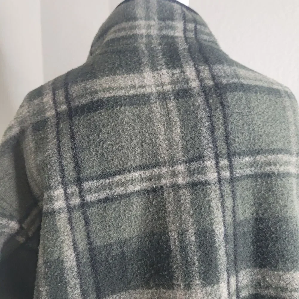 John Wayne XXL fleece jacket sweater button down zip pullover plaid